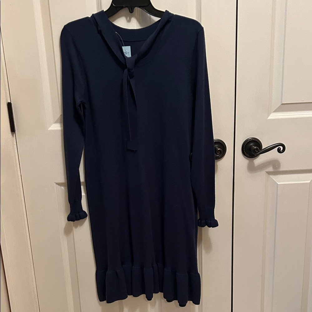 LOFT NWT’s Dark Blue Long Sleeve Sweater Dress Size MP